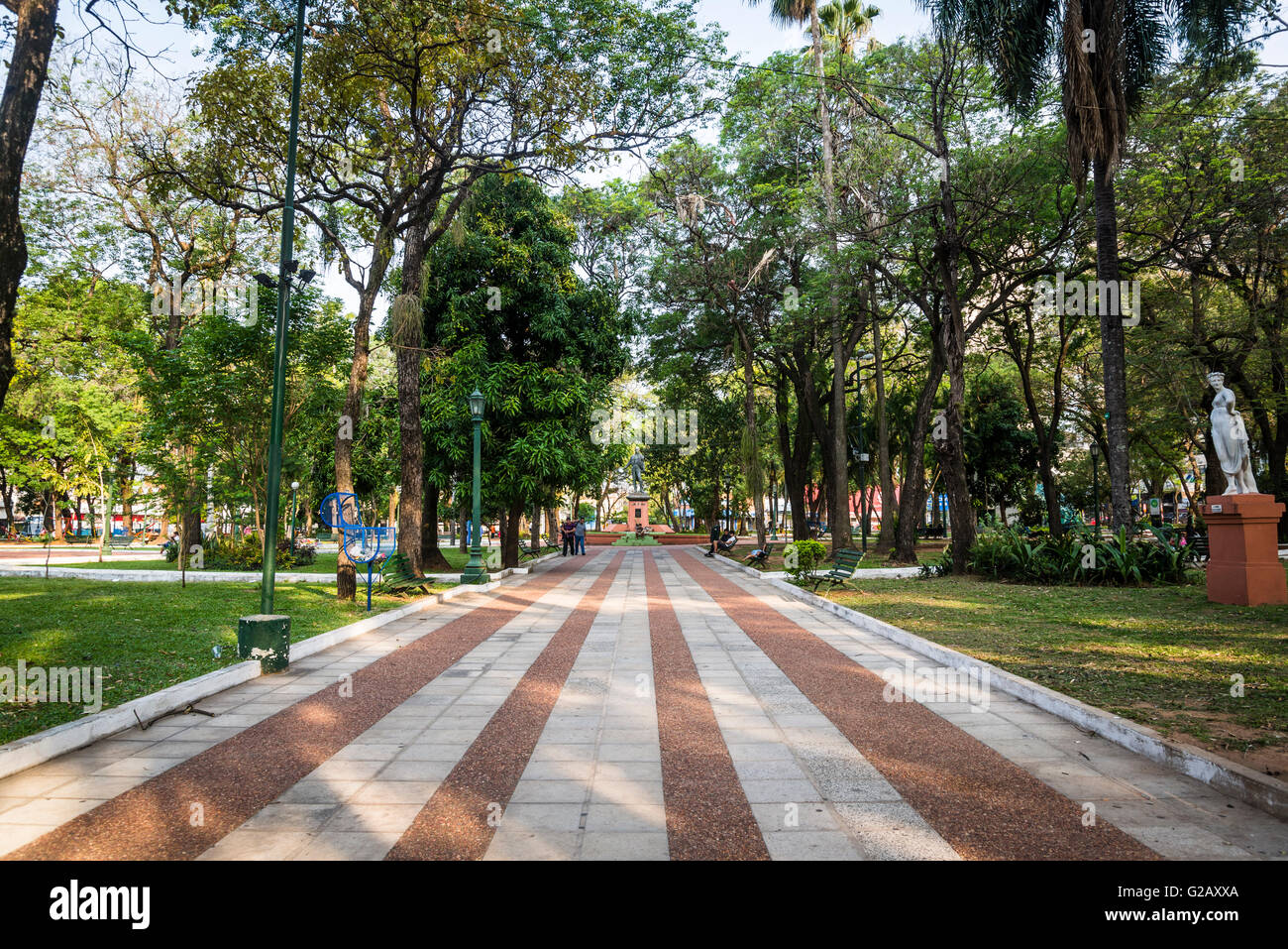 Uruguay plaza, Asunción, Paraguay Foto de stock