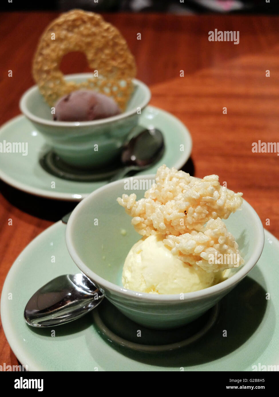 La antigua china arroz helado de vainilla de postre dulce sabor delicioso de cena fría azúcar hielo Foto de stock