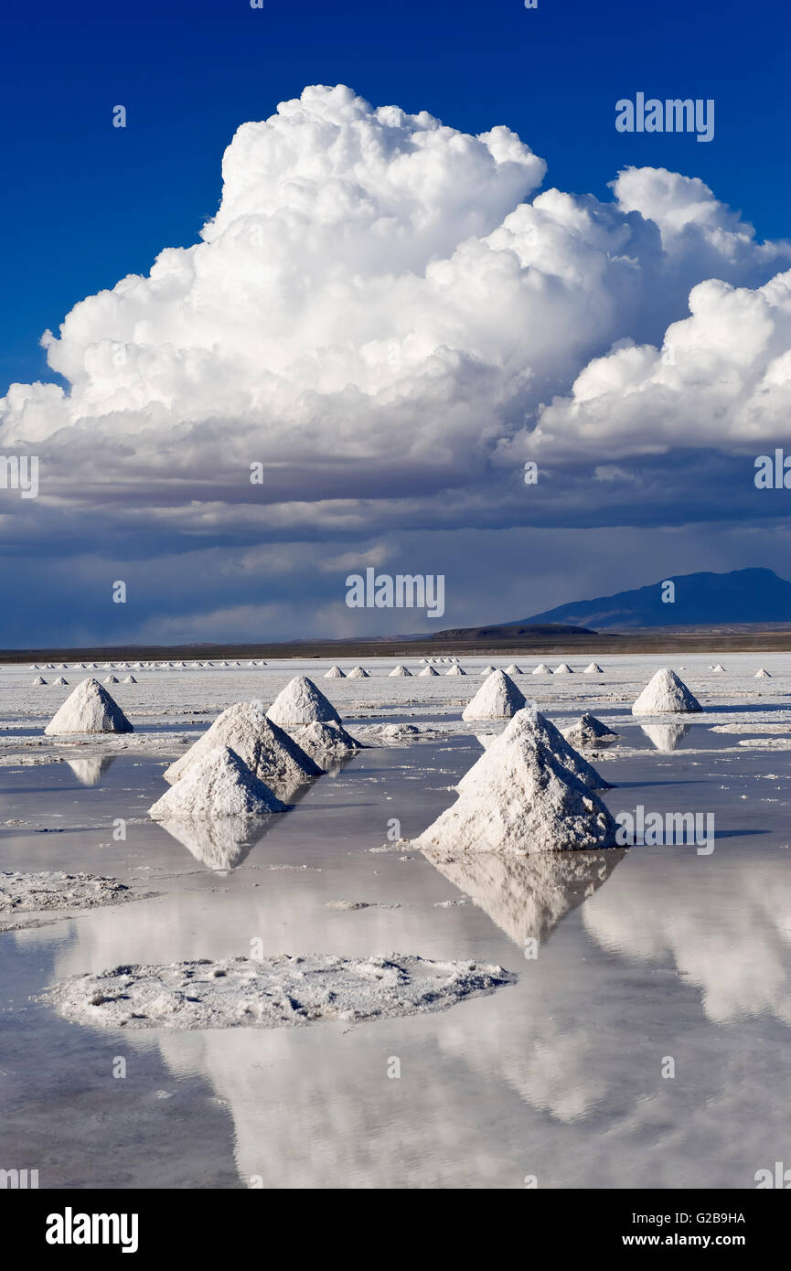 Conos de sal, el Salar de Uyuni, Potosí, Bolivia Foto de stock