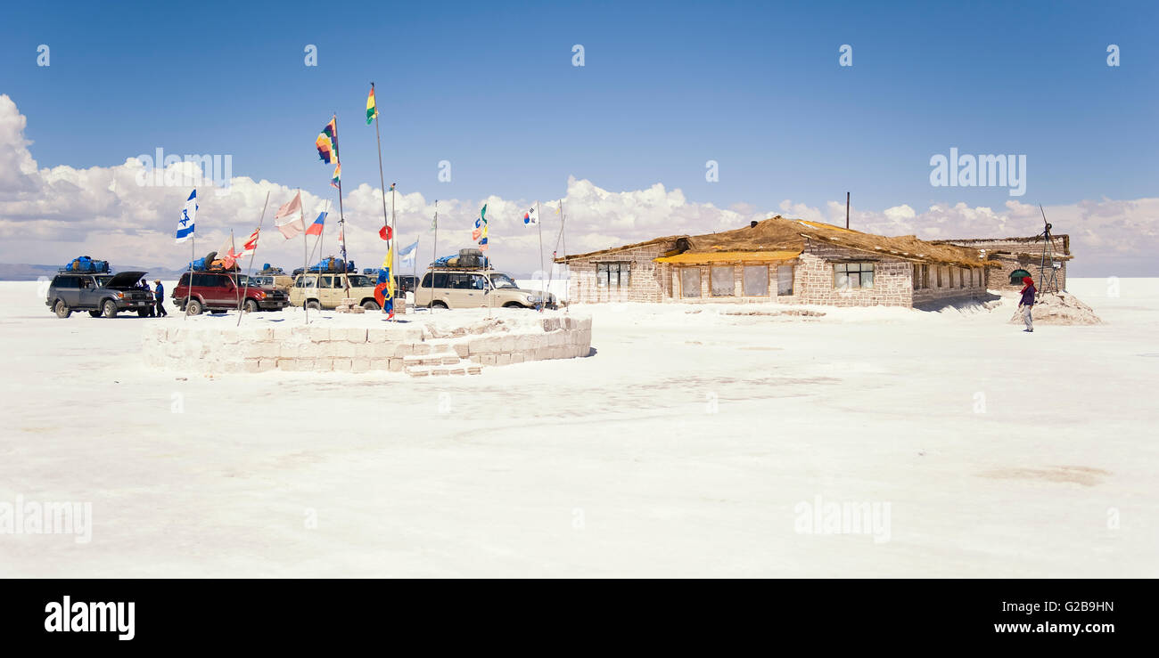 El Hotel de Sal Playa Blanca, el Salar de Uyuni, Potosí, Bolivia Foto de stock
