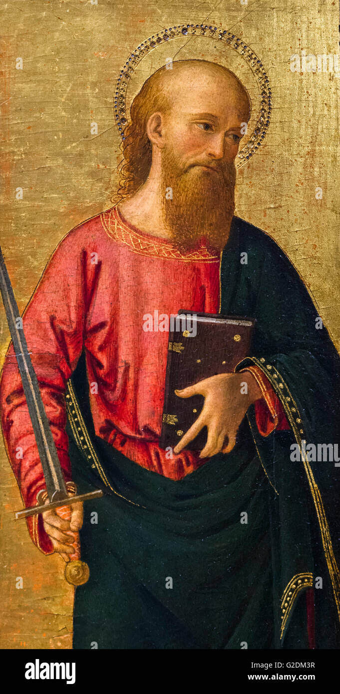 San Pedro, pintura atribuida a Antoniazzo Romano, óleo sobre panel, c.1460-1480 Foto de stock