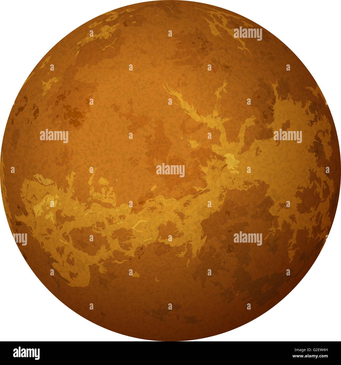 El planeta Venus, aislado en blanco Ilustración del Vector