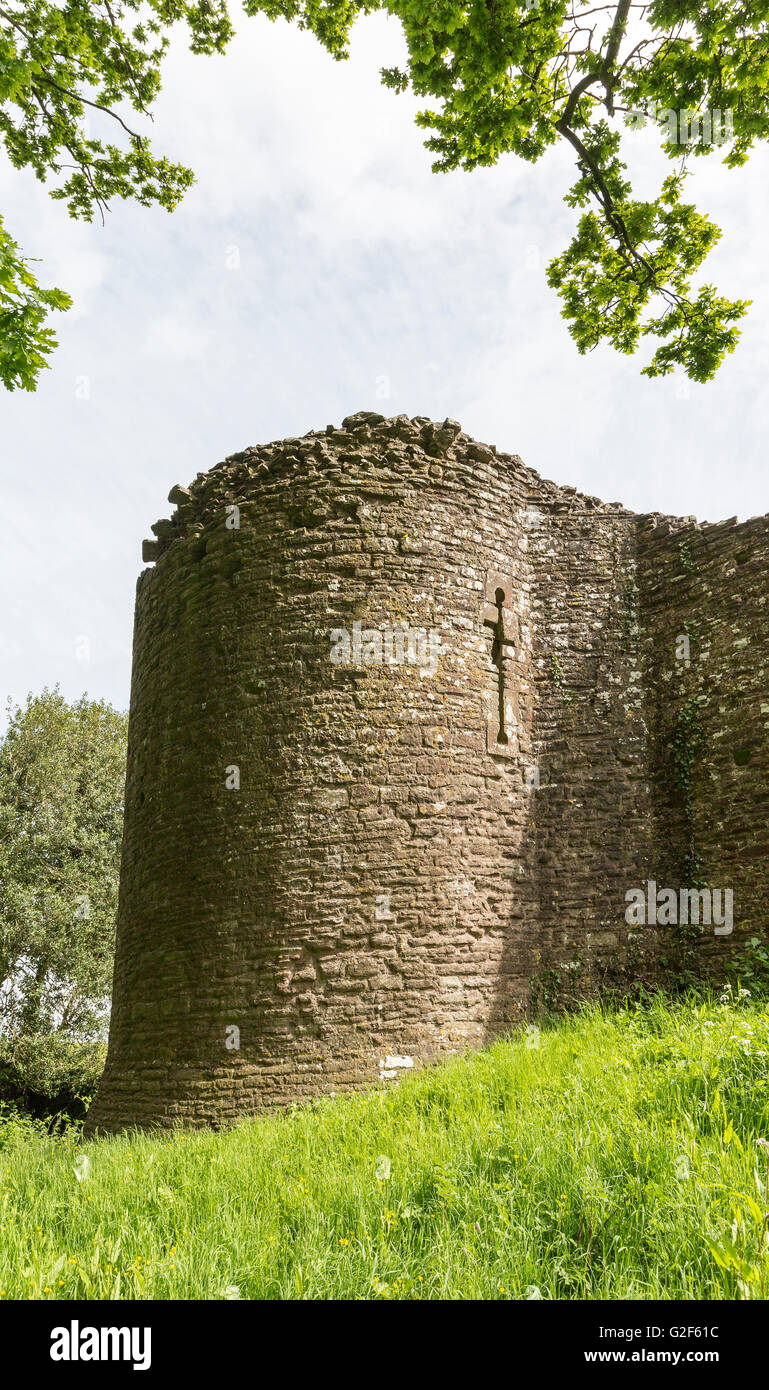 Outer Ward, castillo blanco, LLantilio Crossenny, Monmouthshire, Gales, Reino Unido Foto de stock