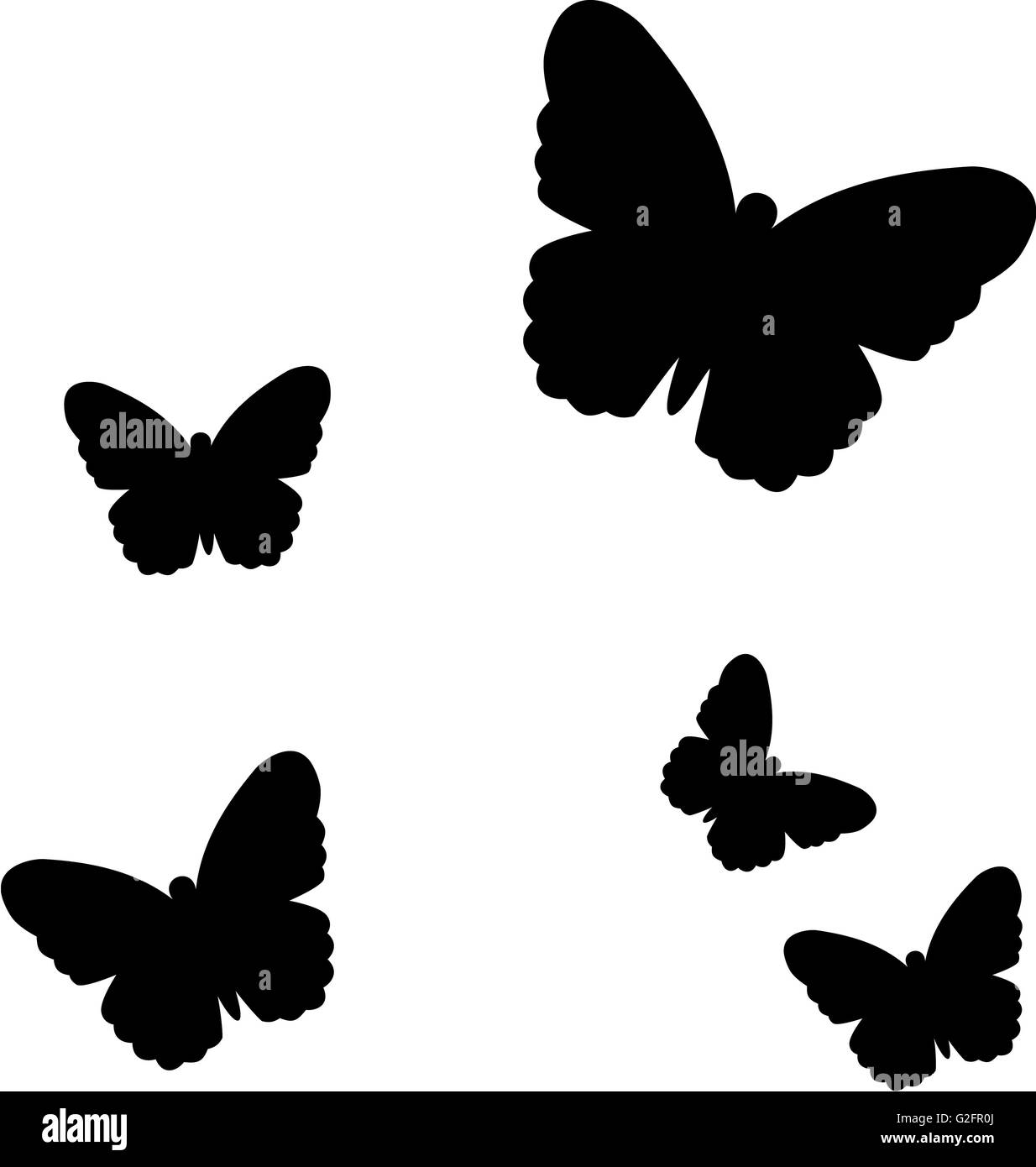 Negro mariposas volando Foto de stock
