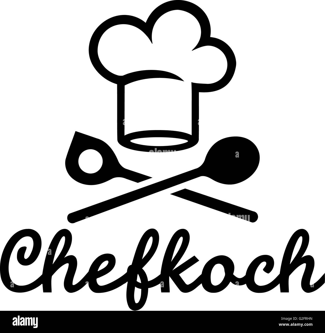Chefkoch Hat & Cucharas Foto de stock