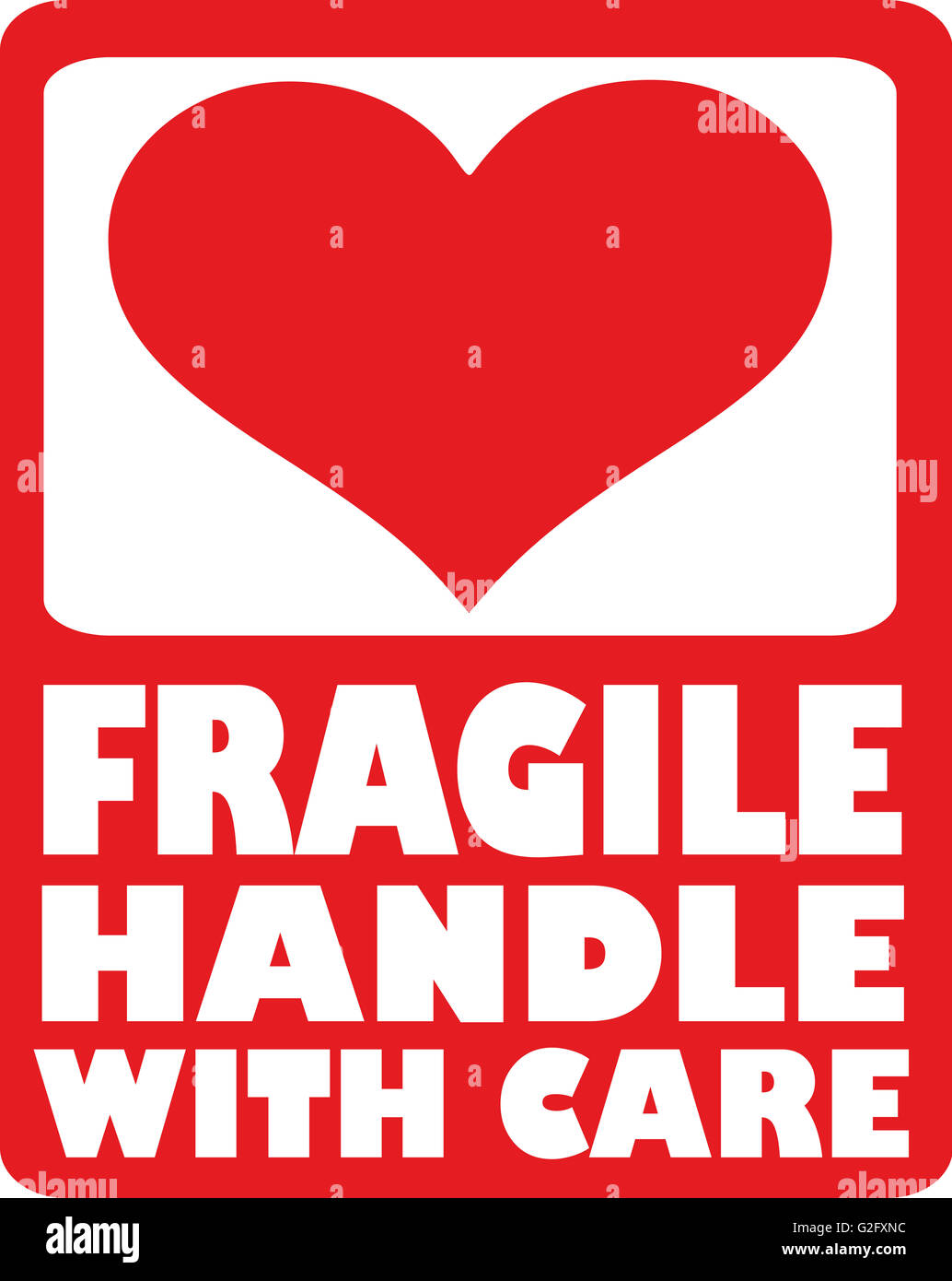 Corazón - frágil Handle with care Foto de stock