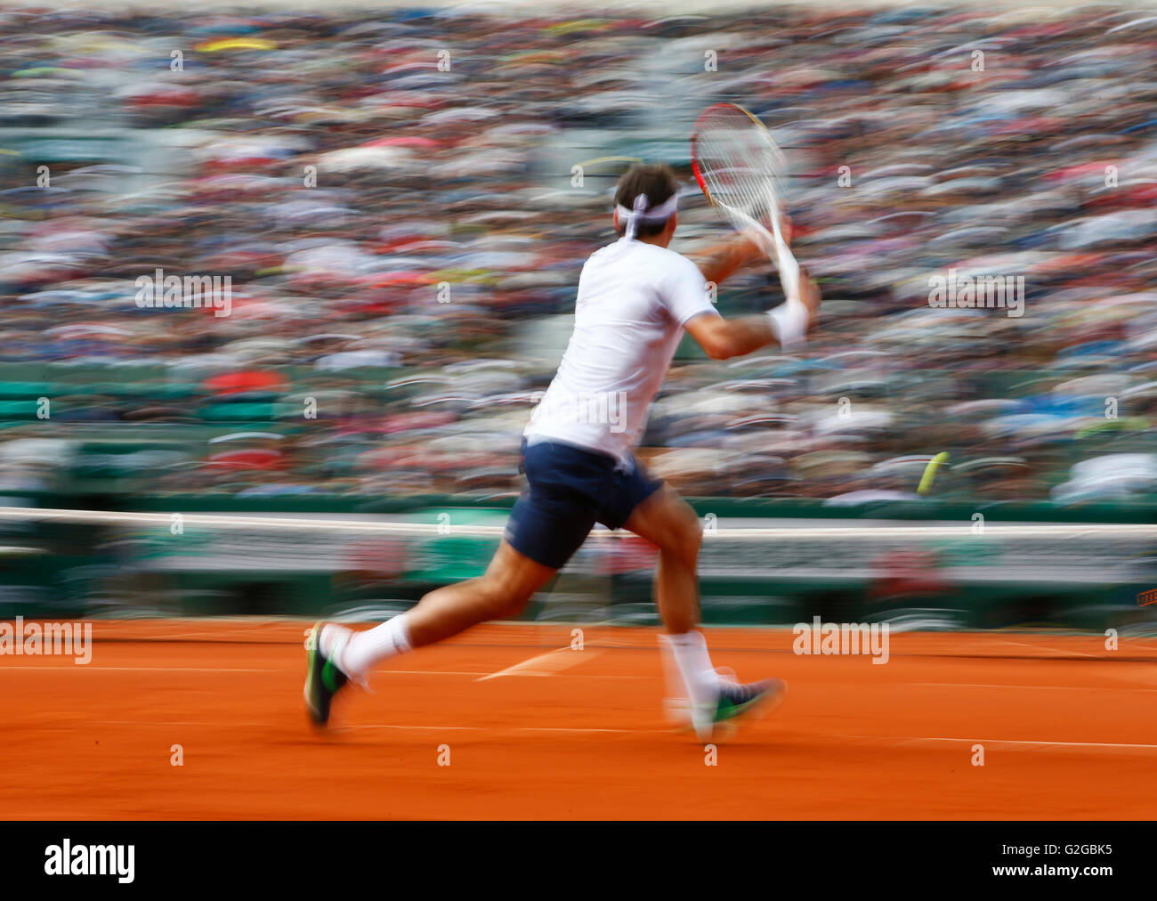 Roger Federer, Sui, French Open 2013, Torneo de Tenis ITF Grand Slam, Roland Garros, Roland Garros Stadion, París Foto de stock