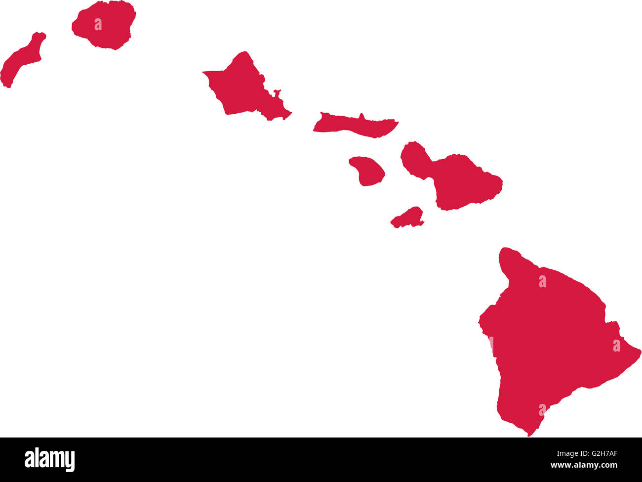 Mapa de Hawai Foto de stock