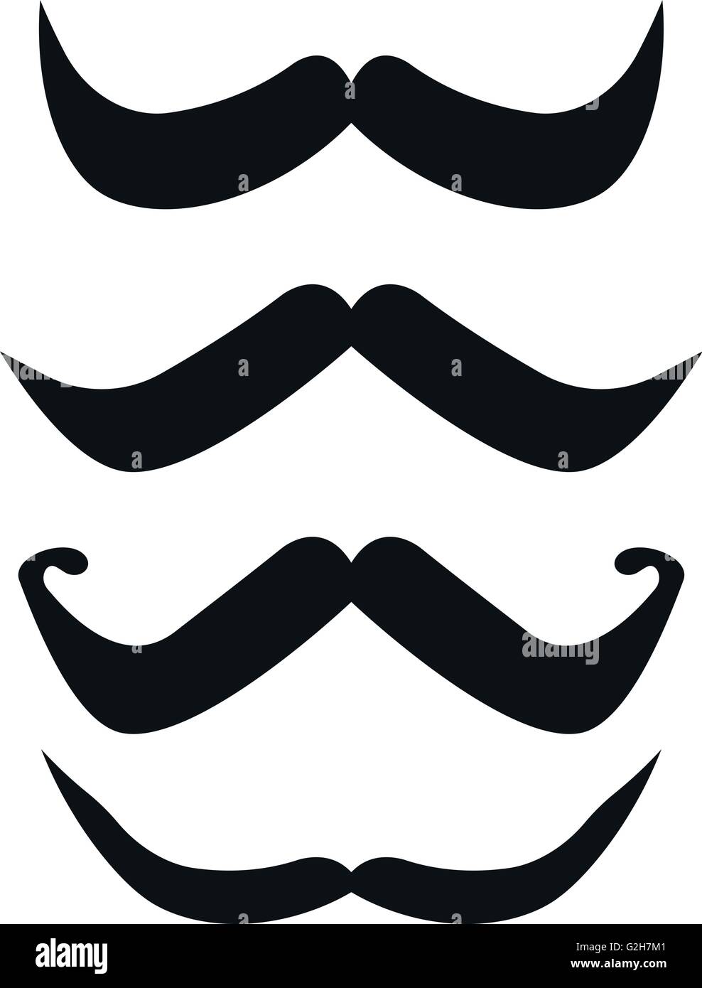 Conjunto de vectores hipster bigote Ilustración del Vector