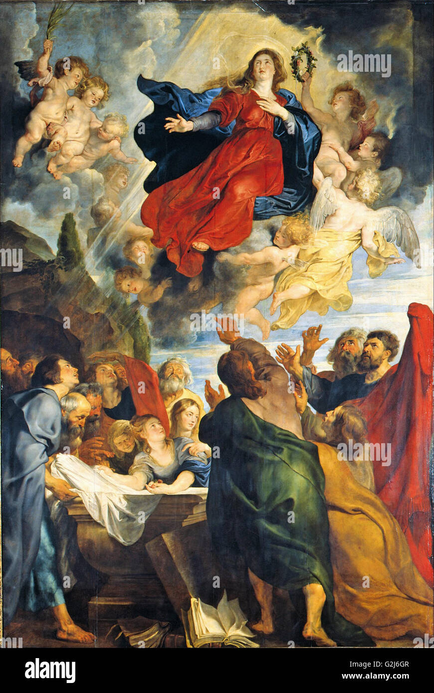 Peter Paul Rubens - La Asunción de la Virgen María - Museo Kunstpalast Düsseldorf Foto de stock