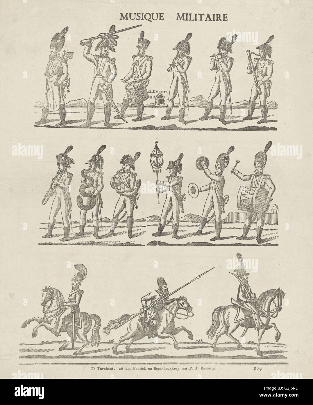 Musique militares, Philippus Jacobus Brepols, anónimos, 1800 - 1833 Foto de stock