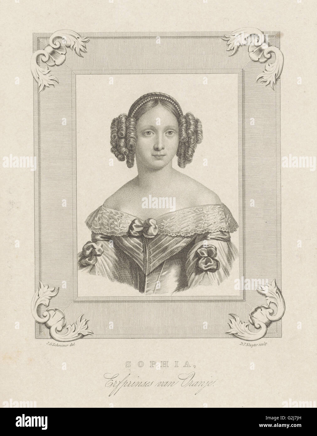 Retrato de Sophie de Württemberg, Dirk Jurriaan Sluyter, 1839 - 1886 Foto de stock