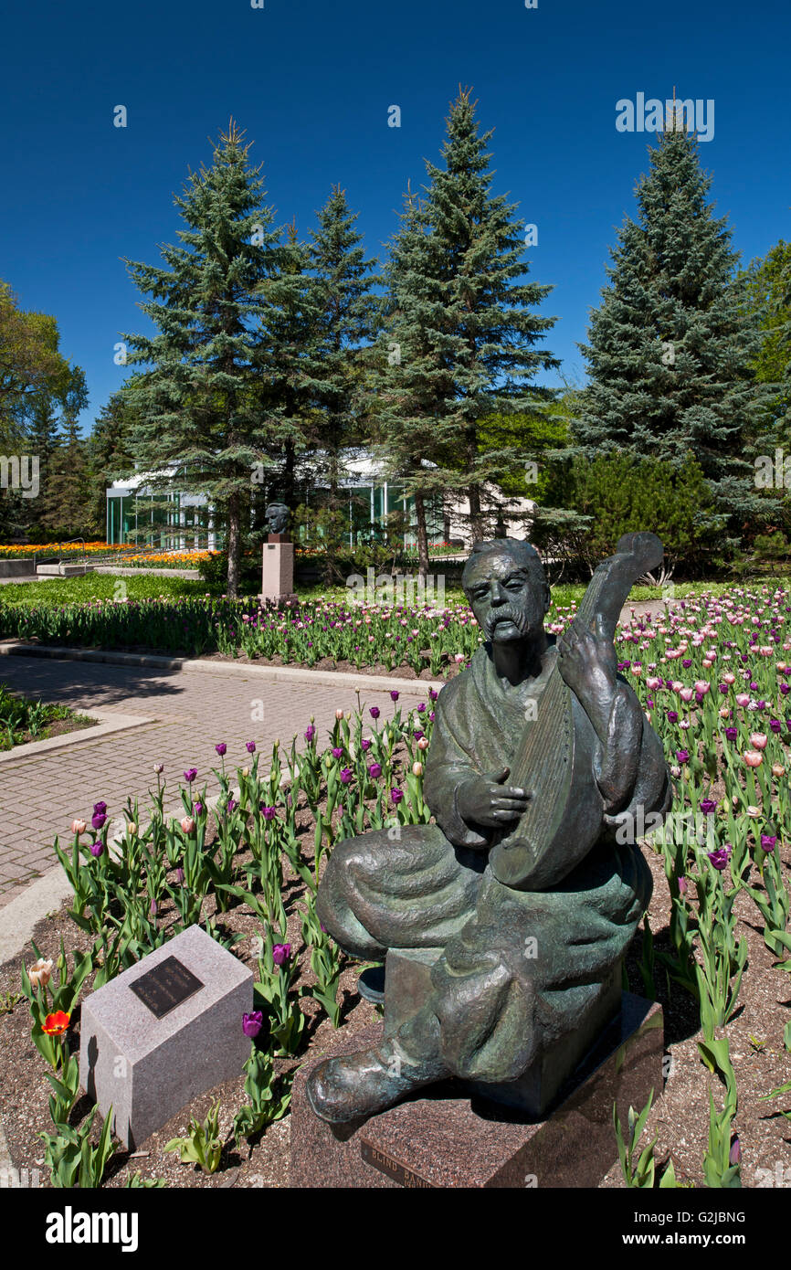 Esculturas en bronce de Leo Mol Sculpture Garden en Assiniboine Park, Assiniboine Park, Winnipeg, Manitoba, Canadá Foto de stock