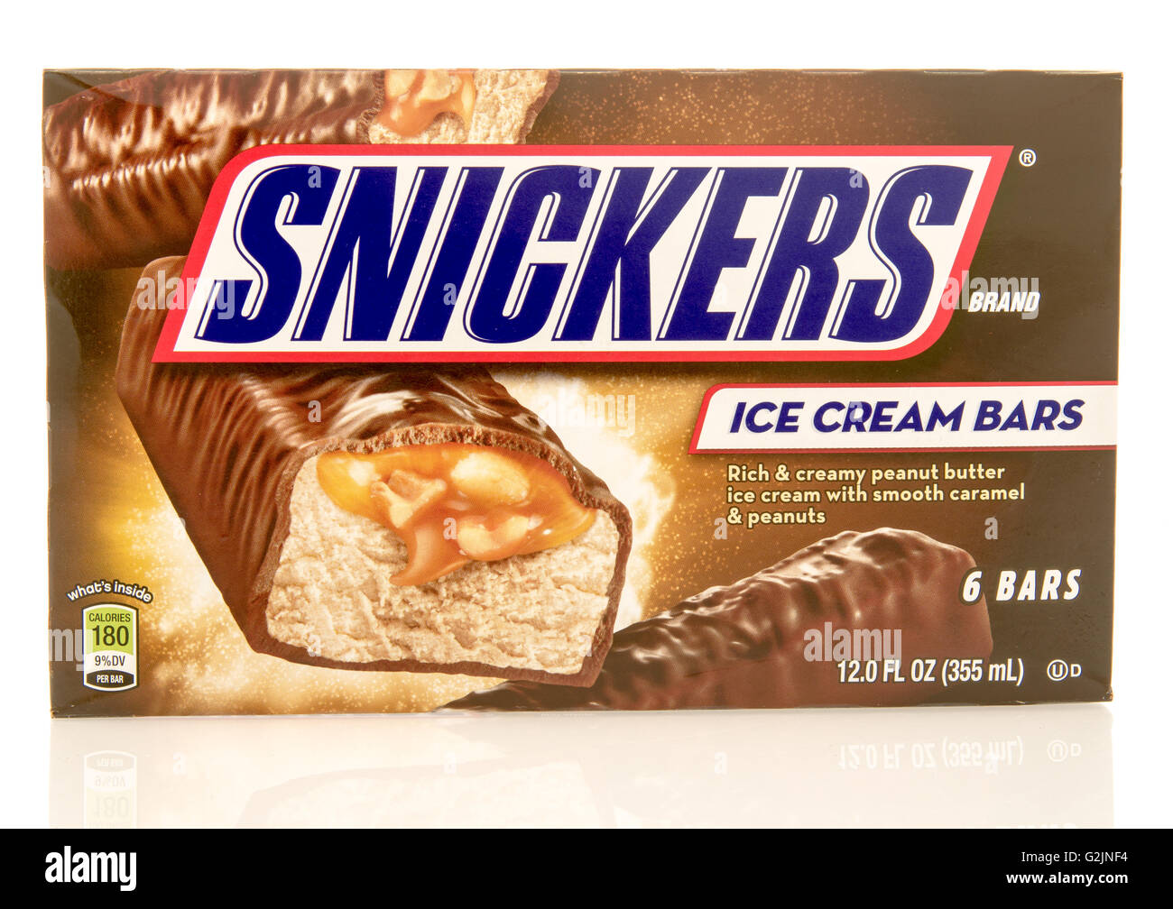 Winneconne, WI - 31 de mayo de 2016: Paquete de Snicker helados sobre un fondo aislado Foto de stock