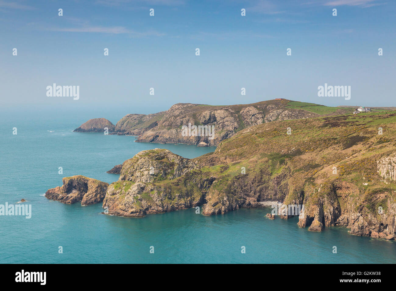 Pwll Deri, en el norte de la costa de Pembrokeshire (Gales, Reino Unido Foto de stock