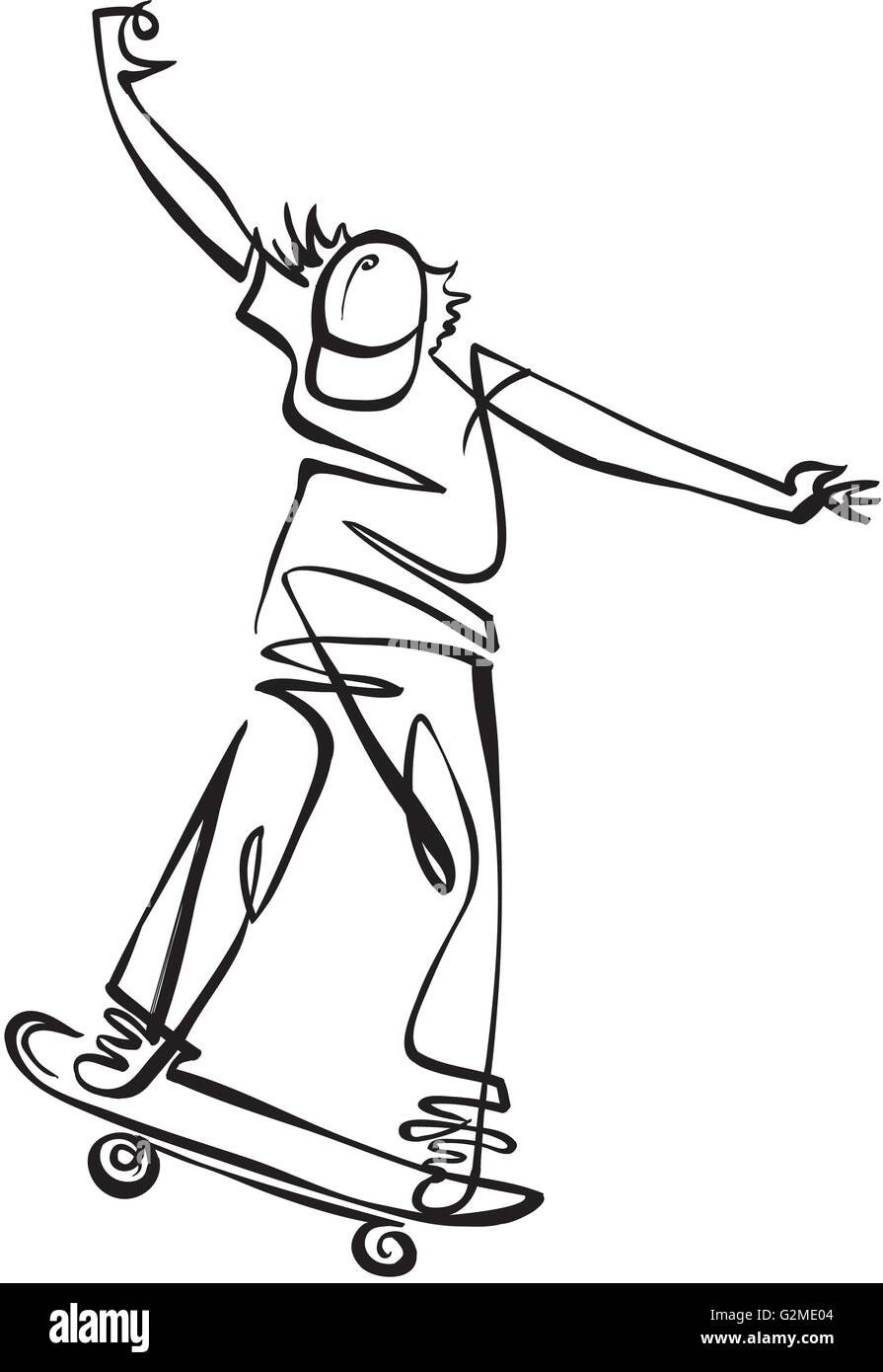 Joven skateboarding Foto de stock
