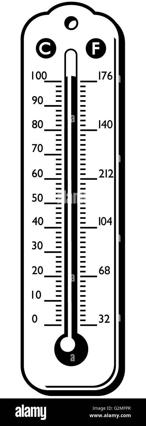 Termómetro con escala de grados Celsius y Fahrenheit Fotografía de stock -  Alamy