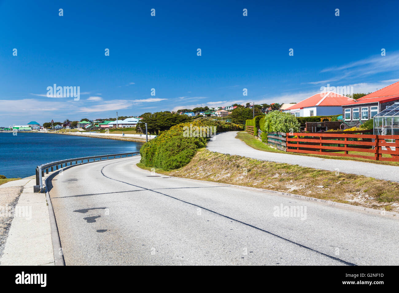 Stanley, la capital de las Islas Malvinas, Territorio Británico de Ultramar. Foto de stock