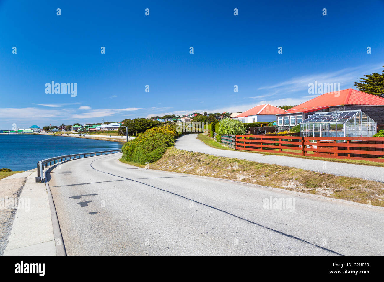 Stanley, la capital de las Islas Malvinas, Territorio Británico de Ultramar. Foto de stock