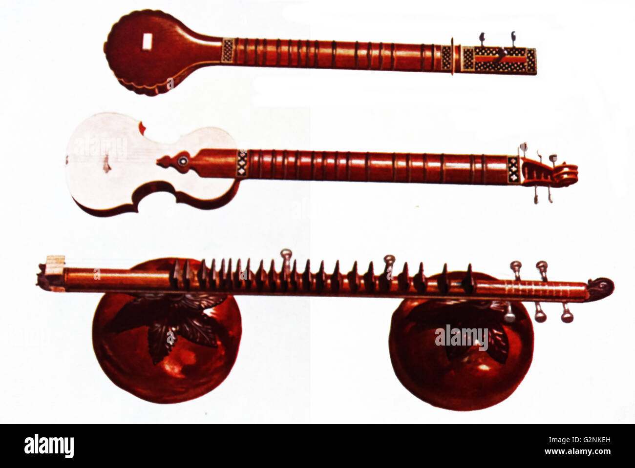 Sitar y Vína. El Sitar es un instrumento favorito de la India y la Vína