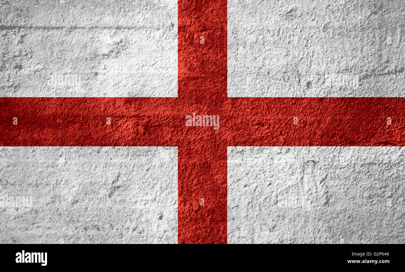 Bandera de Inglaterra o Inglés banner de textura áspera Foto de stock
