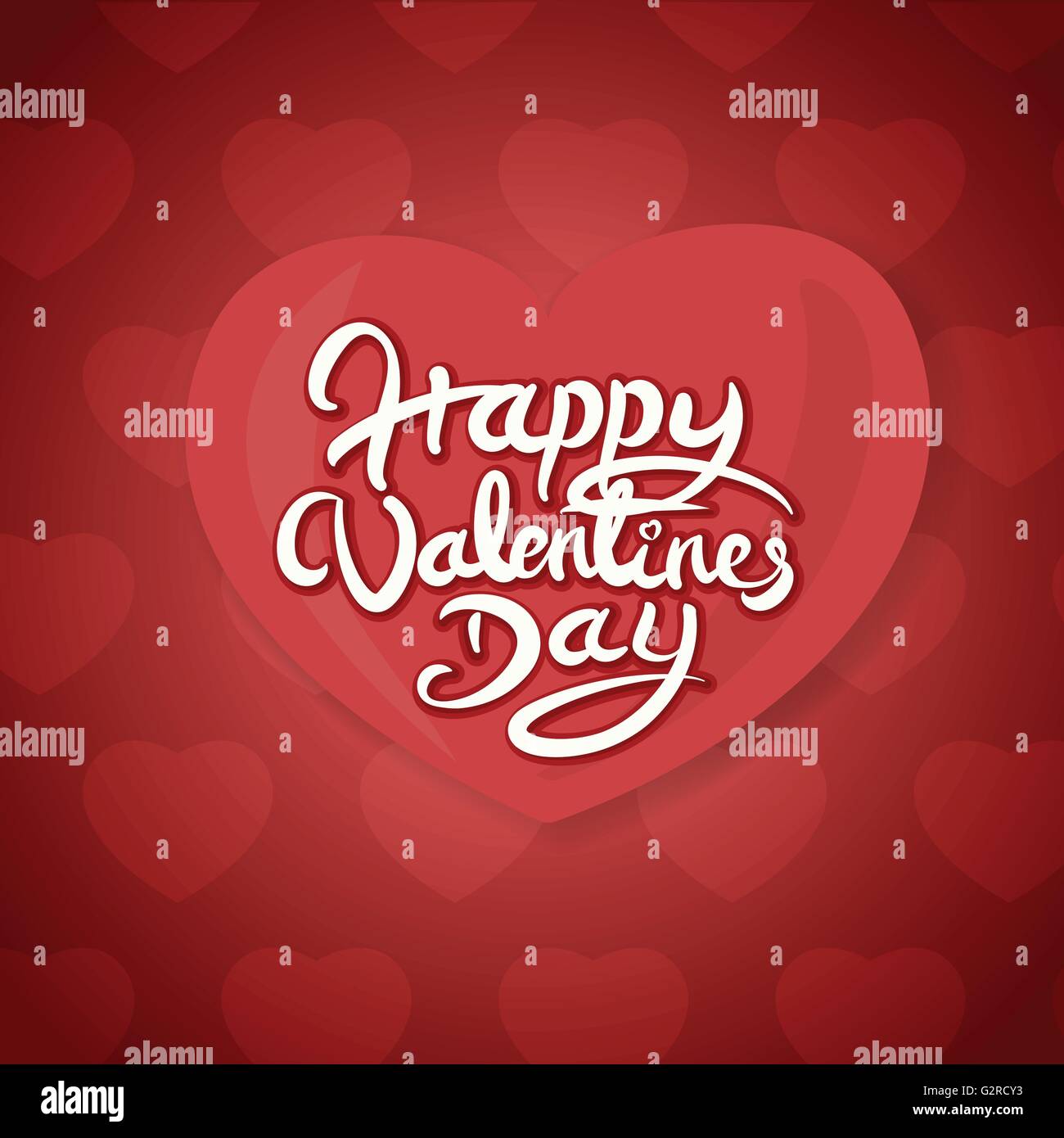 Feliz Día de San Valentín dibujadas a mano letras de diseño vectorial Ilustración del Vector