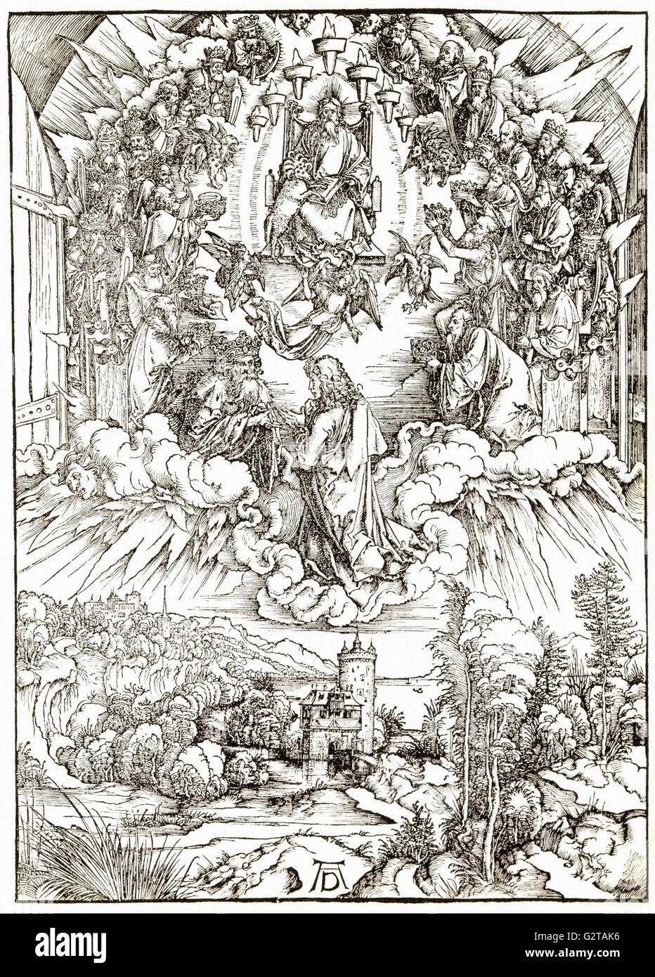 Albrecht Durer - Saint John ante Dios y los Ancianos - Foto de stock