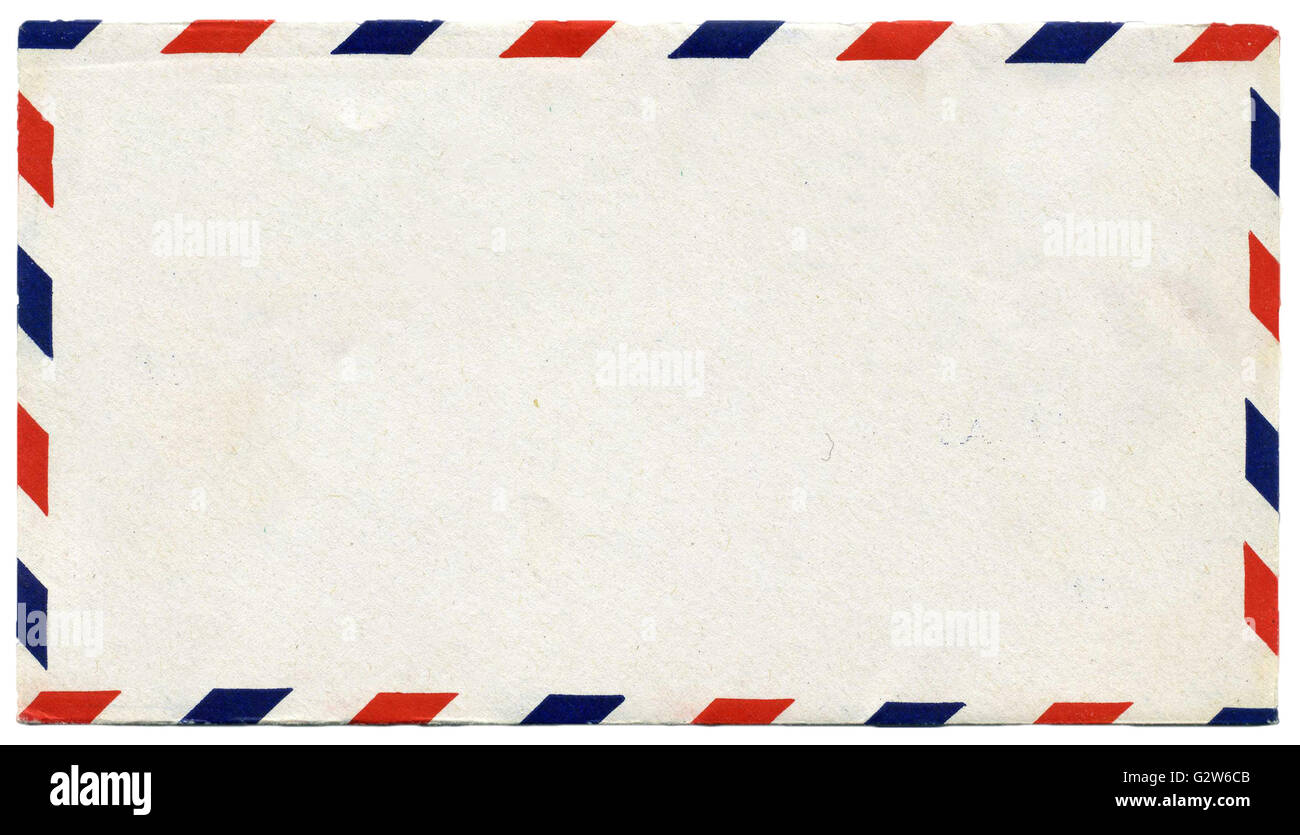 Vintage en blanco con sobres de correo aéreo espacio de copia Foto de stock