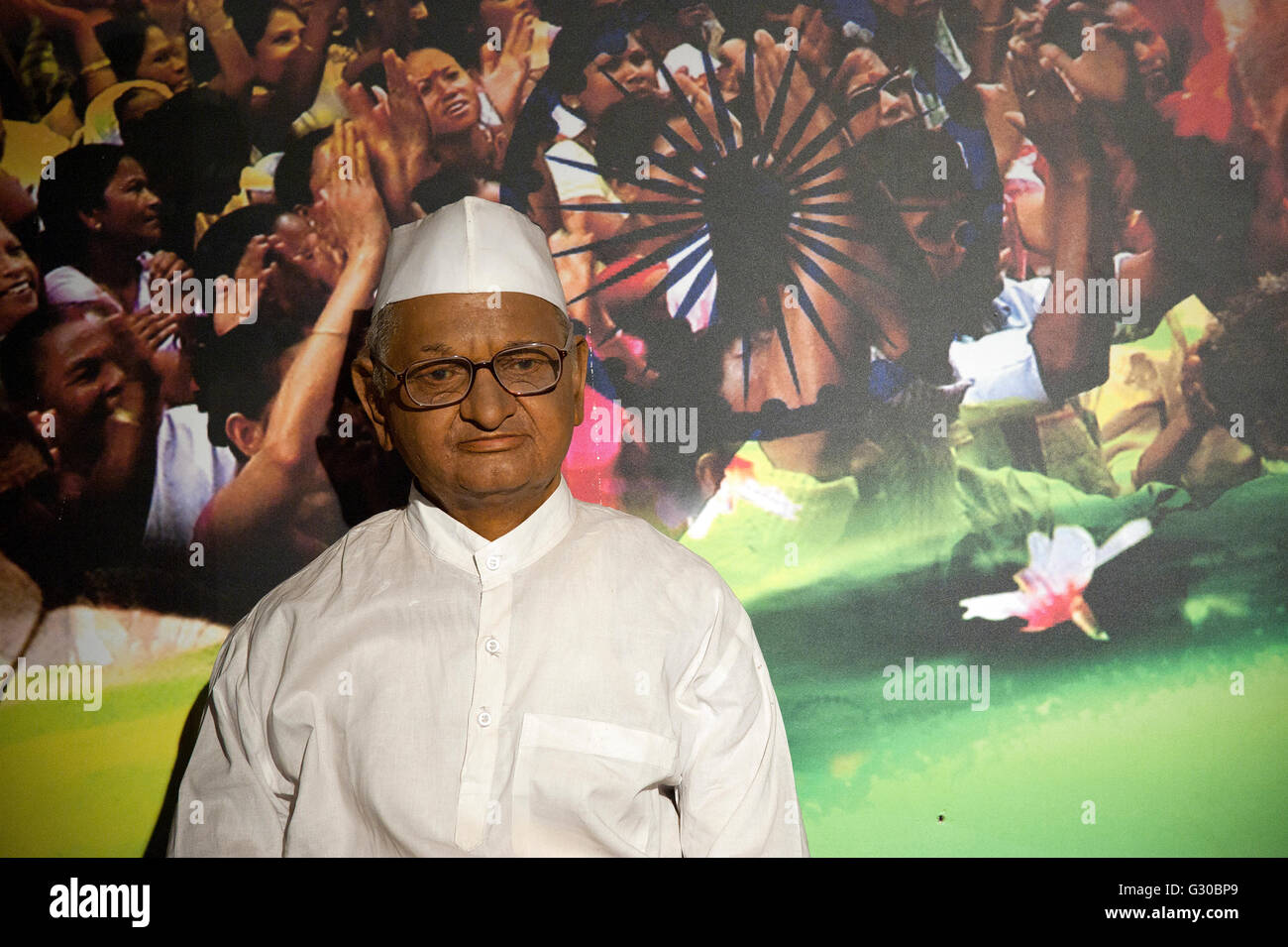 La imagen de Ana Lonavala Hazare estatua de cera en el museo de cera, India Foto de stock