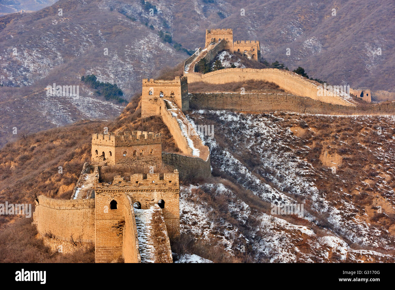 China, en la provincia de Hebei, la Gran Muralla de China, tour caminando Jinshanling y Simatai section, Patrimonio Mundial de la Unesco Foto de stock