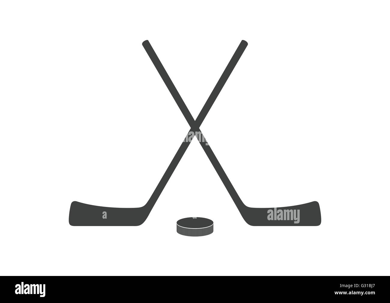 Palos de hockey y puck gris minimalista diseño de logotipo. Antecedentes  vectoriales Imagen Vector de stock - Alamy