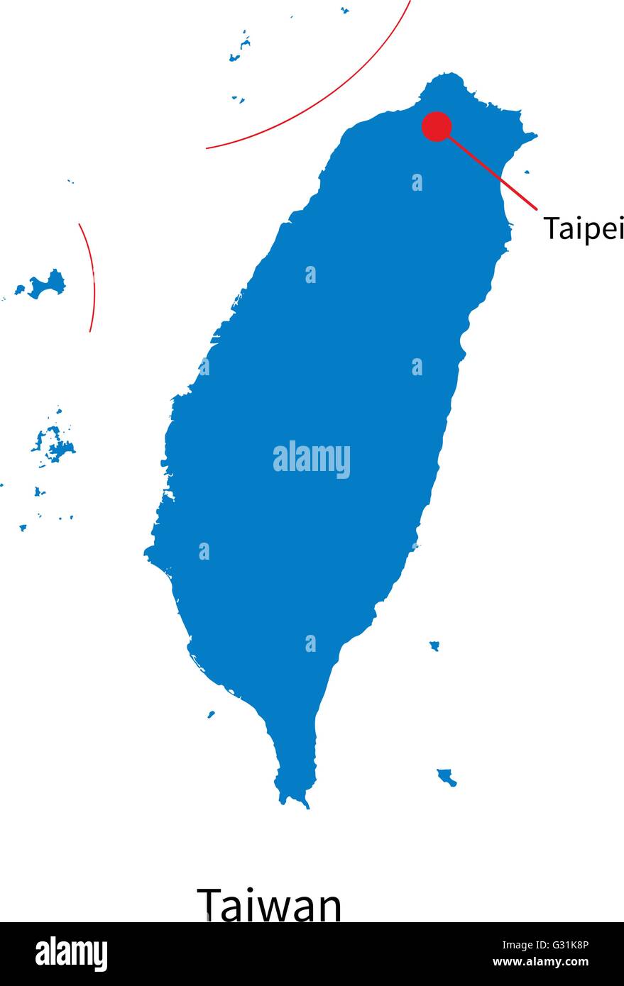 Vector detallado mapa de Taiwán y la capital Taipei Imagen Vector de stock Alamy