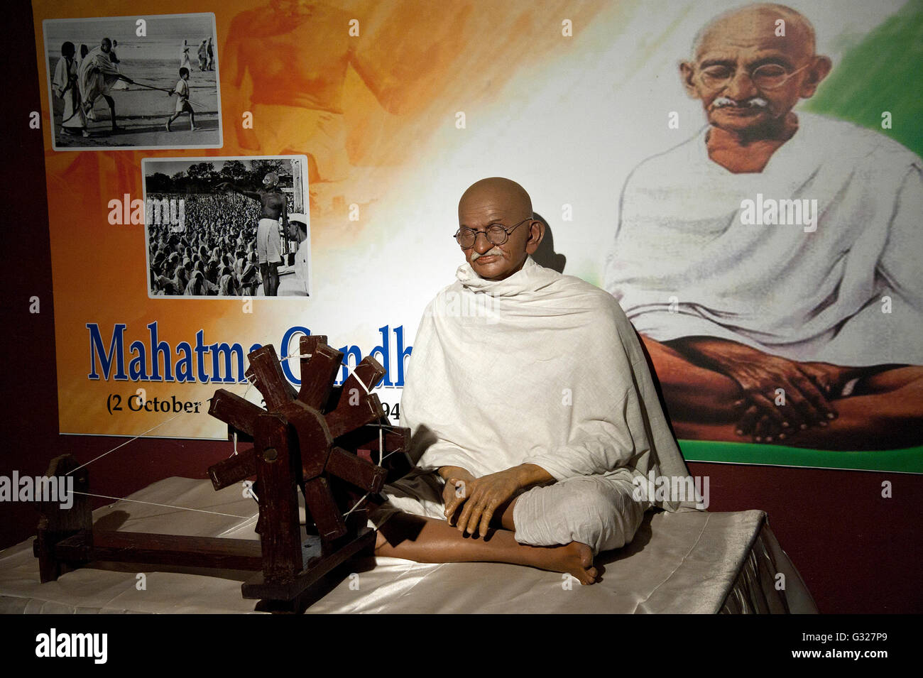 La imagen de Mahatama Gandhi Lonavala estatua de cera en el museo de cera, India Foto de stock