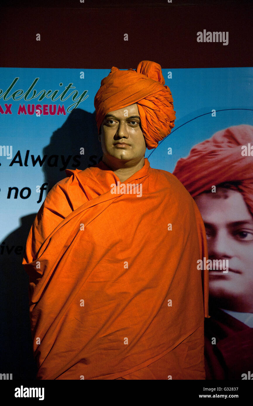 La imagen de Swami Vivekanand Lonavala estatua de cera en el museo de cera, India Foto de stock