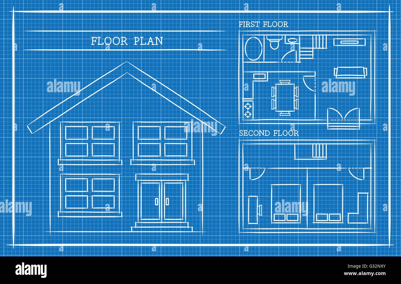 Blueprint, Plan de la casa, arquitectura Imagen Vector de stock Alamy