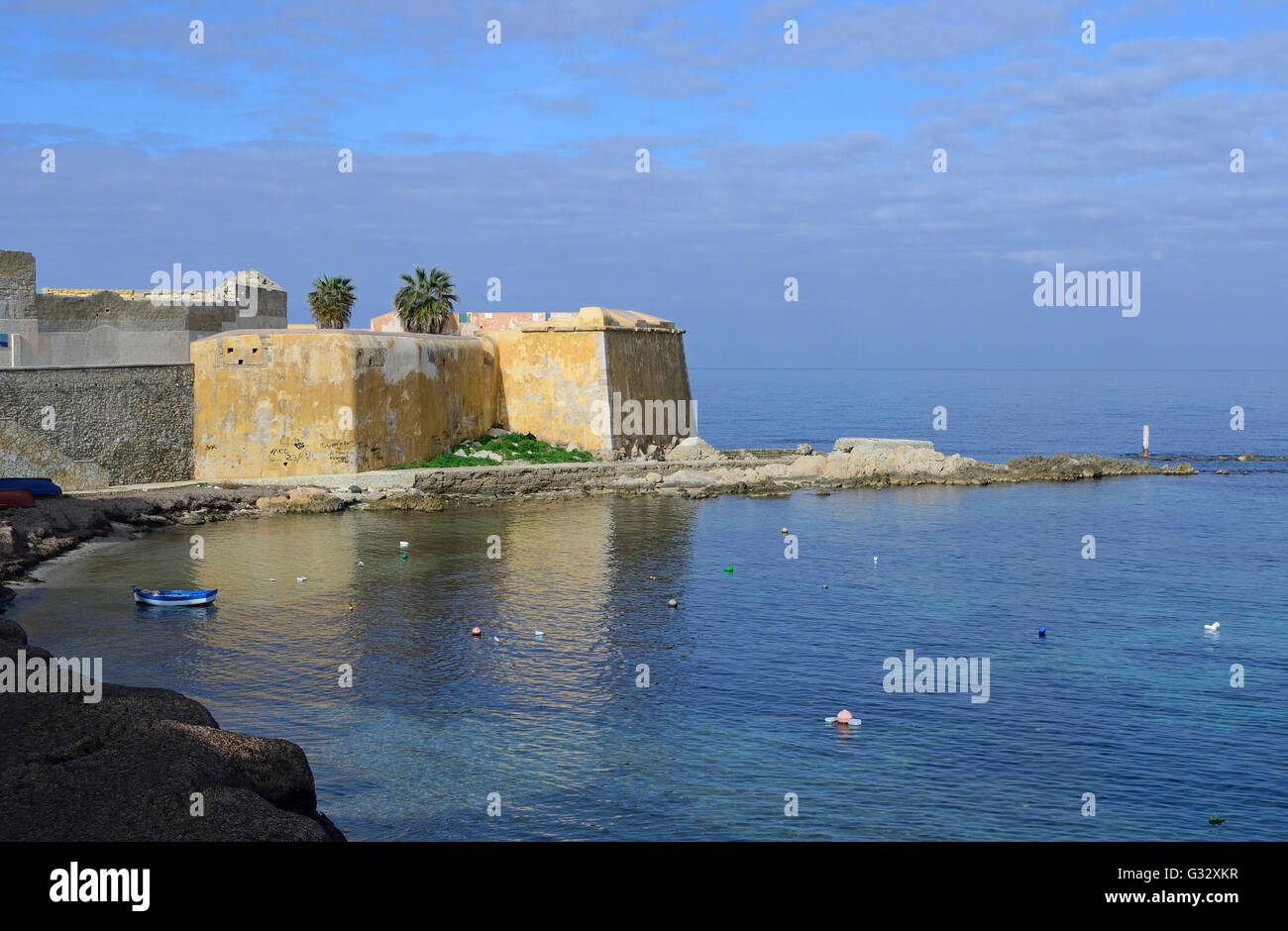 Fortificaciones medievales de Trapani, Sicilia, Italia Foto de stock