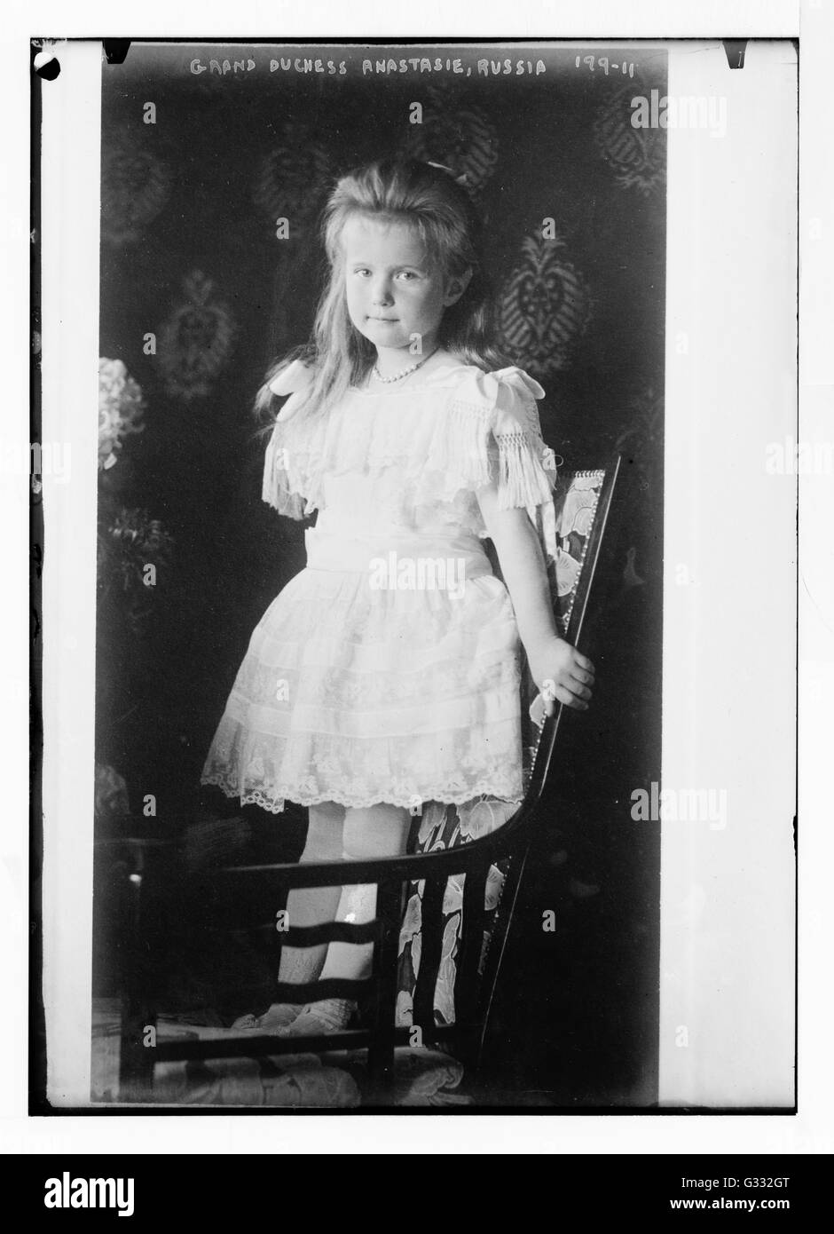 La gran duquesa Anastasia Nikolaevna (1901-1917) fue la cuarta hija del Zar Nikolas y la zarina Alexandra de Rusia. Foto de stock