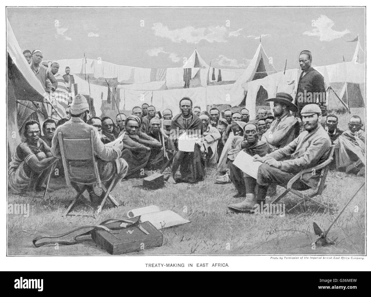 Tratado de la Compañía Británica de África Oriental con Agikuyu en Kenia Foto de stock