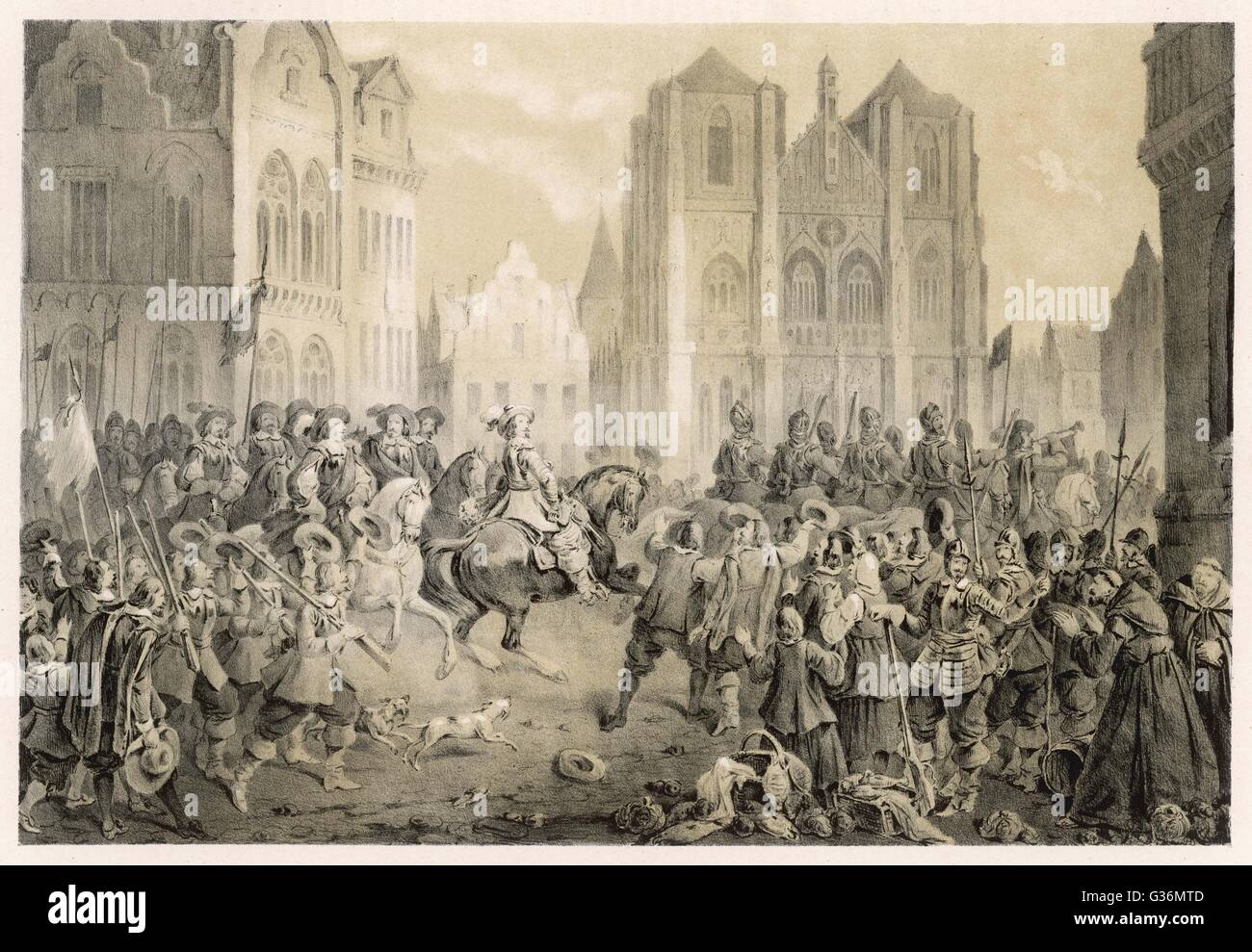 Los Protestantes bajo Herzog Bernhard recapturar REGENSBURG Fecha: 14 de noviembre de 1633 Foto de stock