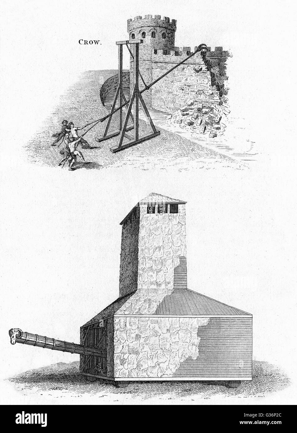Antiguas armas de asedio en acción el Corvus Crow (o superior) y el