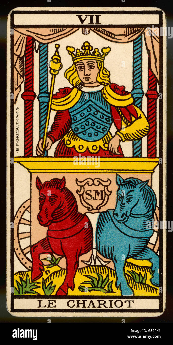 Carta del Tarot 7 - Le Chariot (el carro Fotografía de stock - Alamy