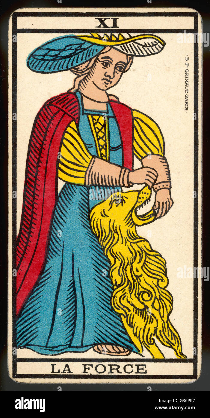 Carta del Tarot 11 - La Force (Fuerza Fotografía de stock - Alamy