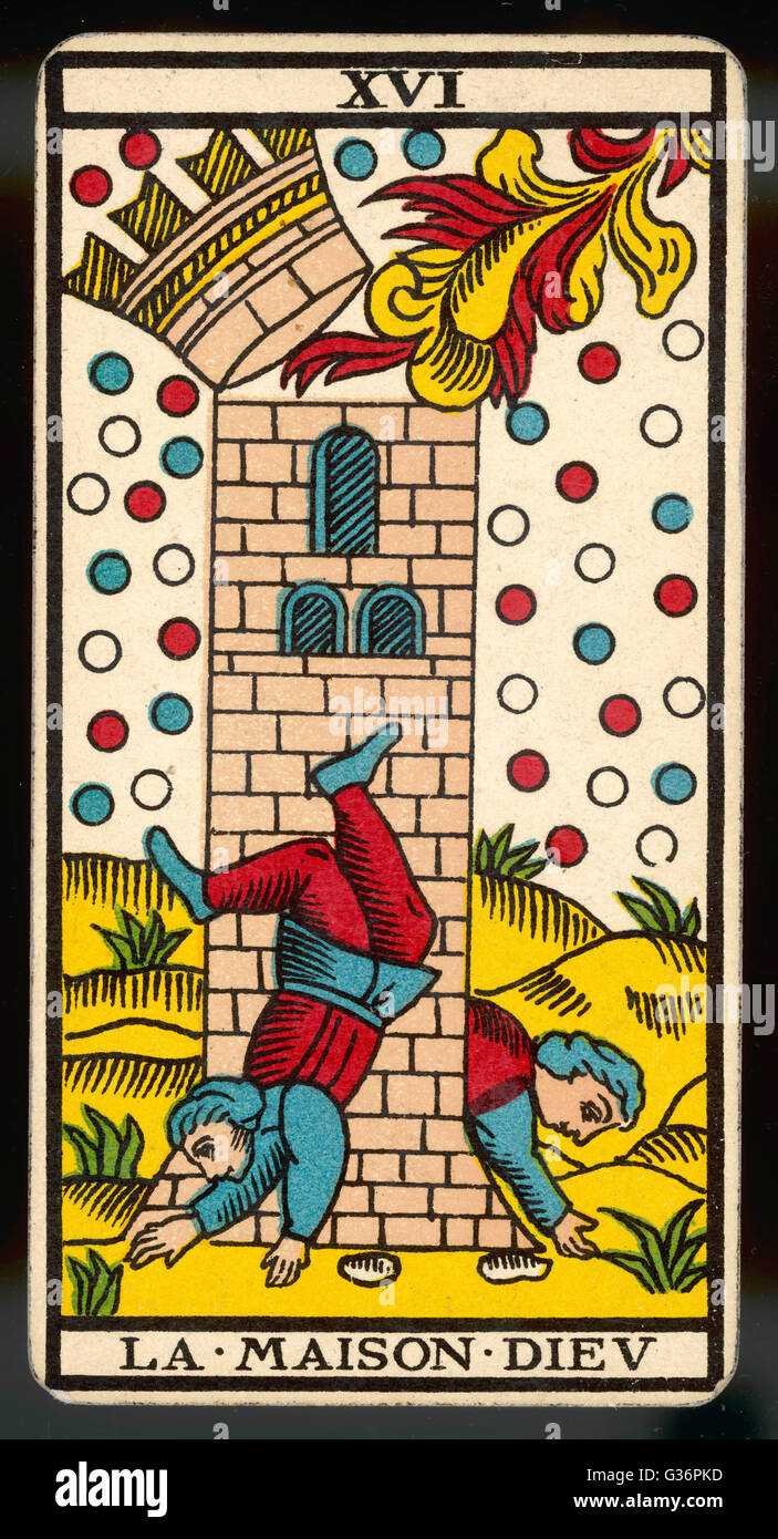 Carta del Tarot 16 - La Maison Dieu (la Torre Fotografía de stock - Alamy