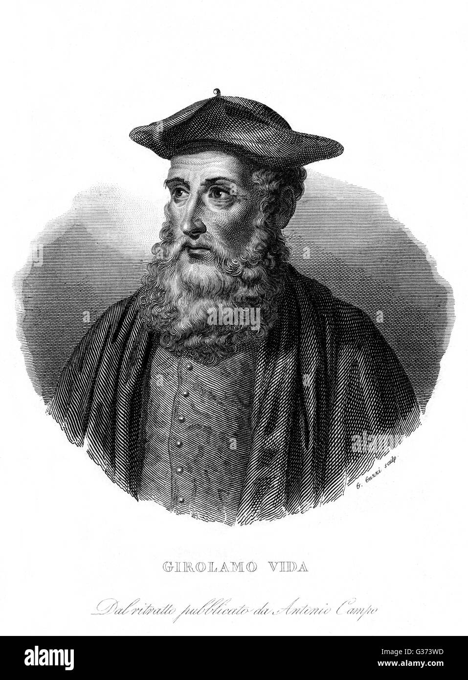 MARCO GIROLAMO (HIERONYMUS) vida italiano churchman, Obispo de Alba, y poeta Fecha: 1480 - 1656 Foto de stock