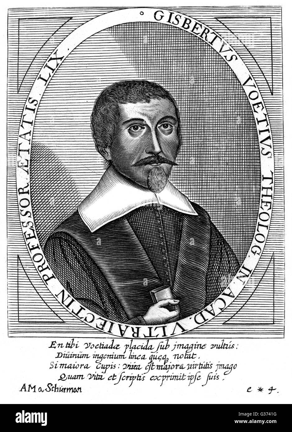 GIJSBERT VOET (Voetius teólogo calvinista Holandés) Fecha: 1588 - 1676 Foto de stock