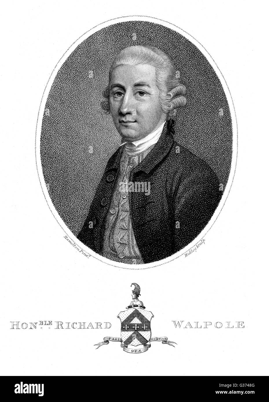 RICHARD WALPOLE estadista, tercer hijo del señor Horacio Walpole. Fecha: ? - 1798 Foto de stock