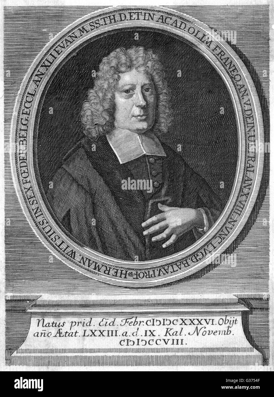 HERMANN WITS calvinista holandés churchman Fecha: 1636 - 1708 Foto de stock
