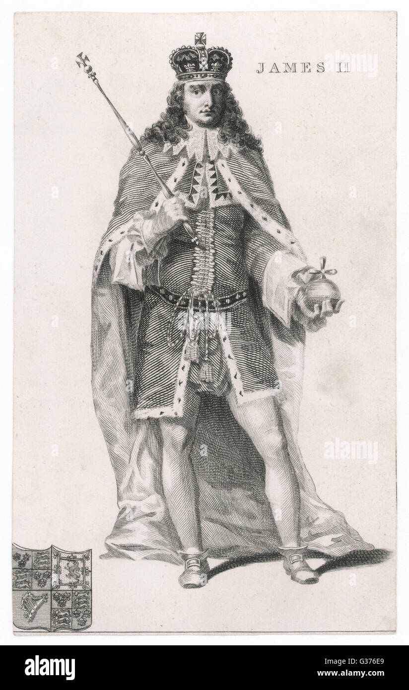 Jaime II, Rey inglés, reinó 1685-1688. Fecha: 1633 - 1701 Foto de stock