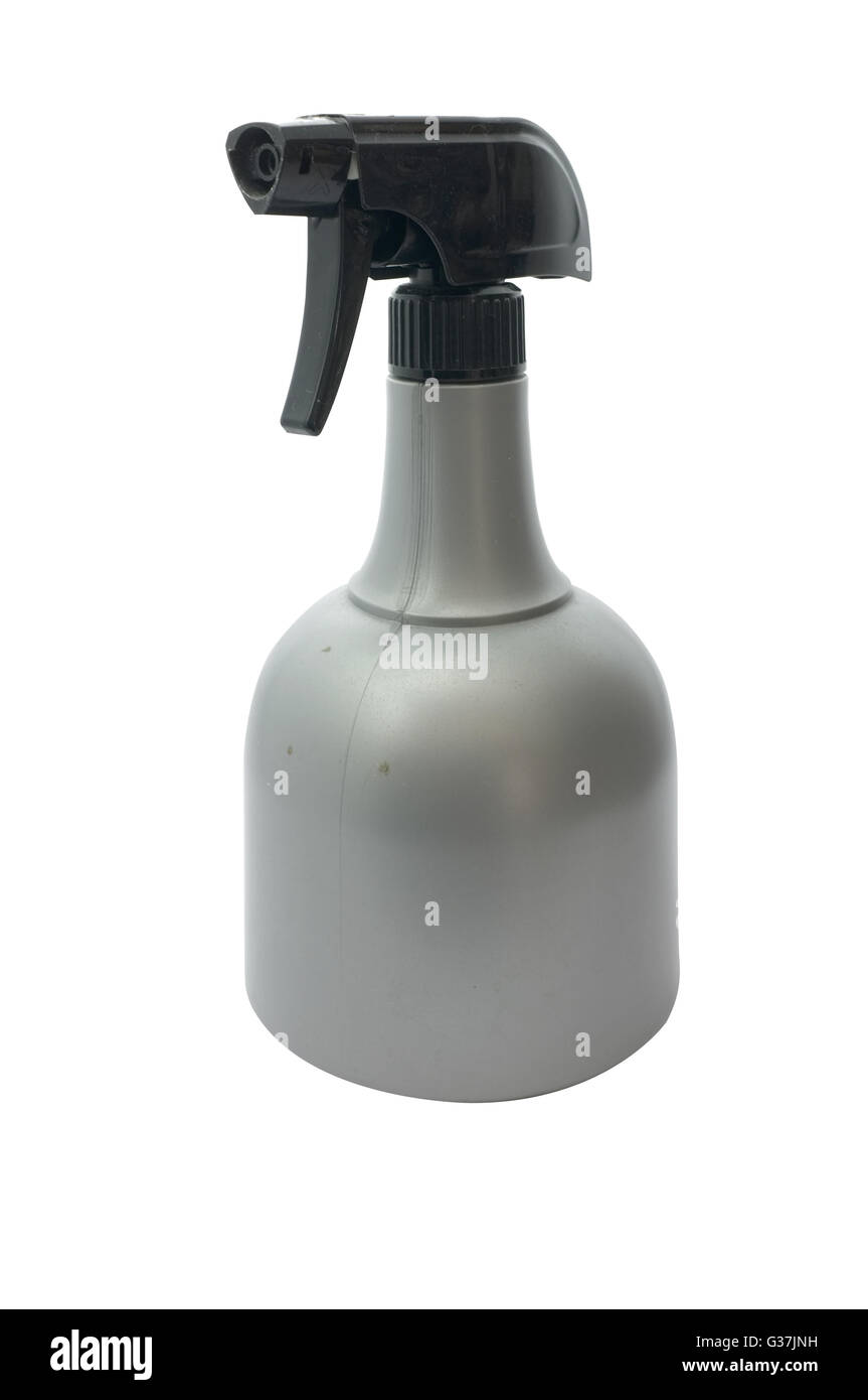 Peluquería de agua de plástico recipiente pulverizador sobre fondo blanco  Fotografía de stock - Alamy