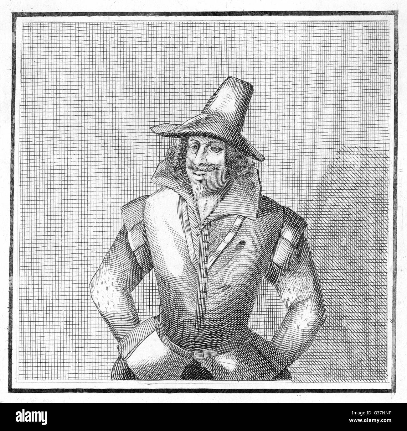 Guy Fawkes- English conspirador y pólvora plotter. 1606 Foto de stock